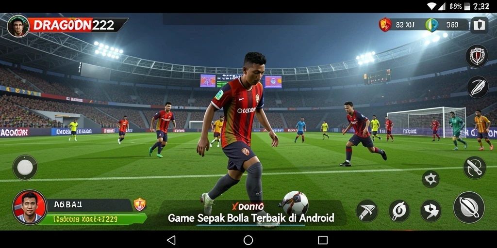 Screenshot gameplay DRAGON222 yang menampilkan aksi sepak bola seru.