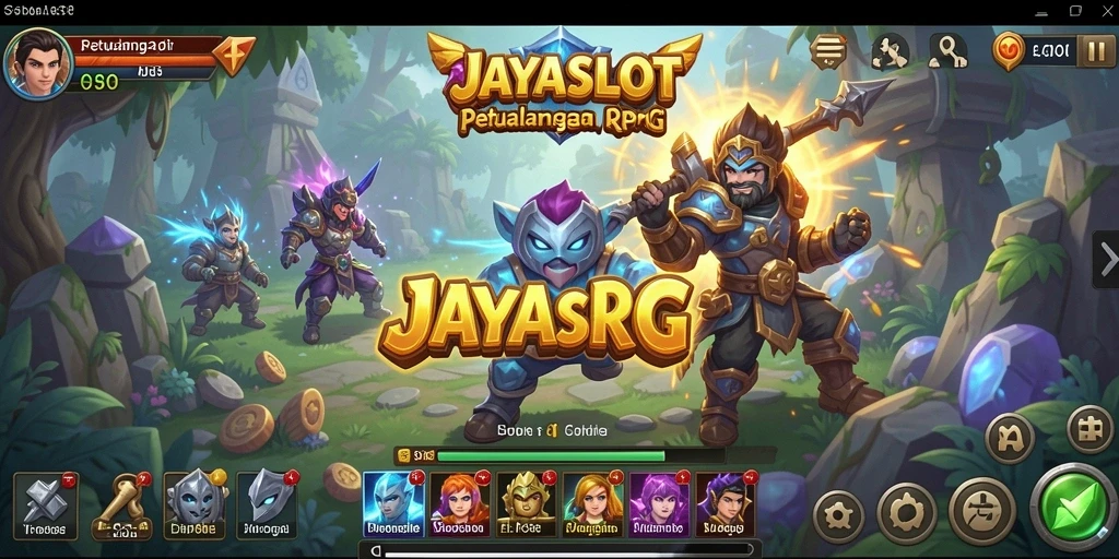 Screenshot gameplay JAYASLOT menampilkan aksi pertarungan RPG yang epik.