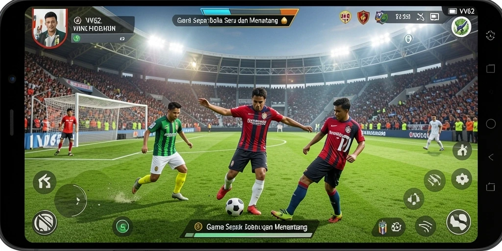 Gameplay seru dalam game sepak bola VV62.